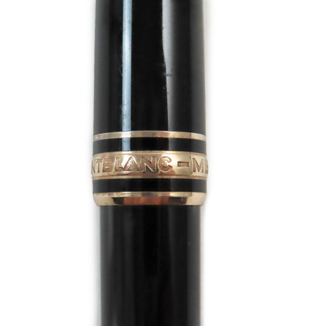 MONTBLANC Ballpoint pen Resin, Gold Plated Black gold Meisterstck Classic mens Used Authentic