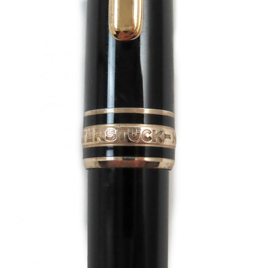 MONTBLANC Ballpoint pen Resin, Gold Plated Black gold Meisterstck Classic mens Used Authentic