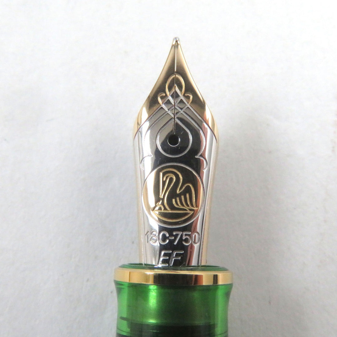 PERIKAN fountain pen Nib: K18 Clear Green Gold SOUVERAN 2023 M800 Demonstrator mens Used Authentic