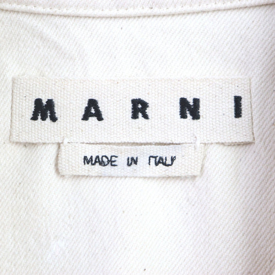 MARNI Short sleeve shirt Main: 100% cotton Ivory pink Brush strokes mens 44 Used Authentic
