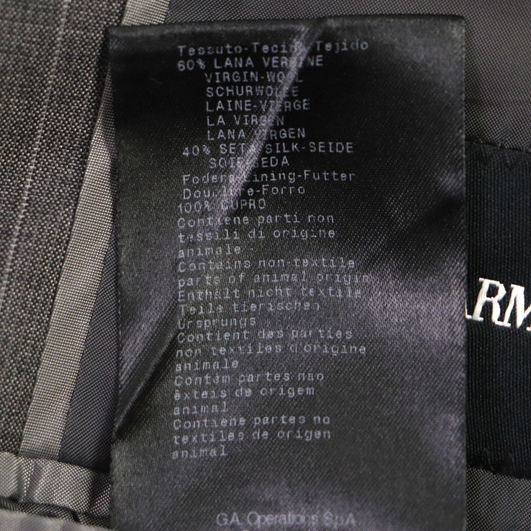 GIORGIO ARMANI suit Outer: 60% wool, Outer: 40% silk, Lining: 100% cupra gray mens 48 Used Authentic