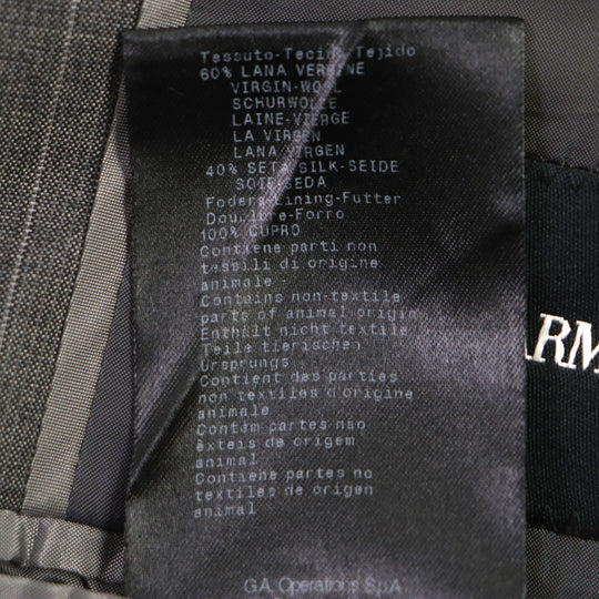 GIORGIO ARMANI suit Outer: 60% wool, Outer: 40% silk, Lining: 100% cupra gray mens 48 Used Authentic