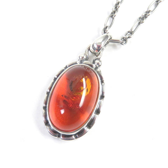 Georg Jensen Necklace SV925, Amber Silver Women Used Authentic