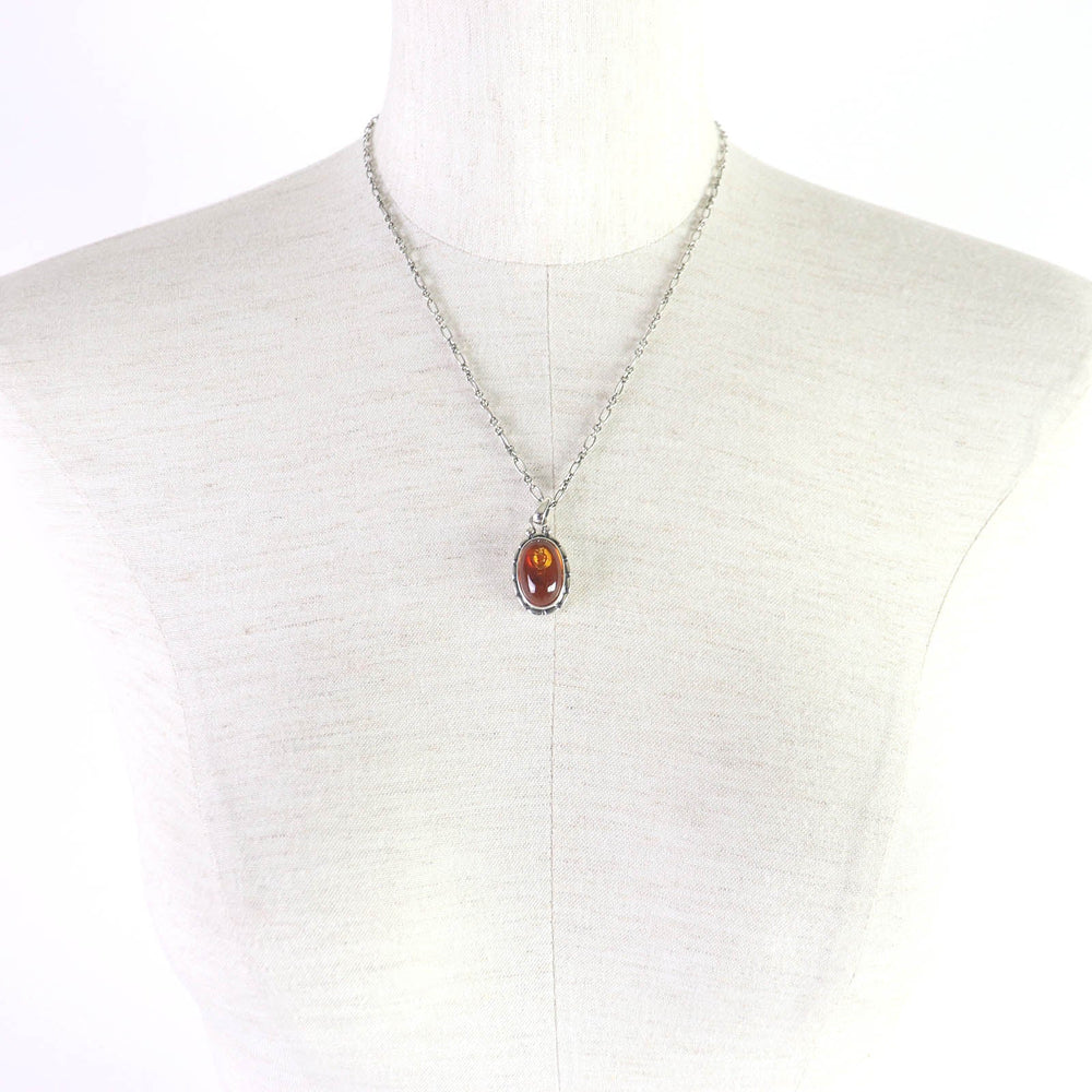 Georg Jensen Necklace SV925, Amber Silver Women Used Authentic