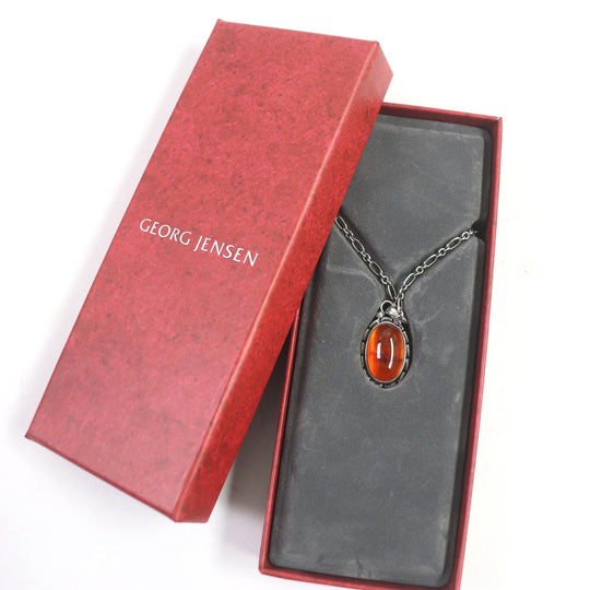 Georg Jensen Necklace SV925, Amber Silver Women Used Authentic