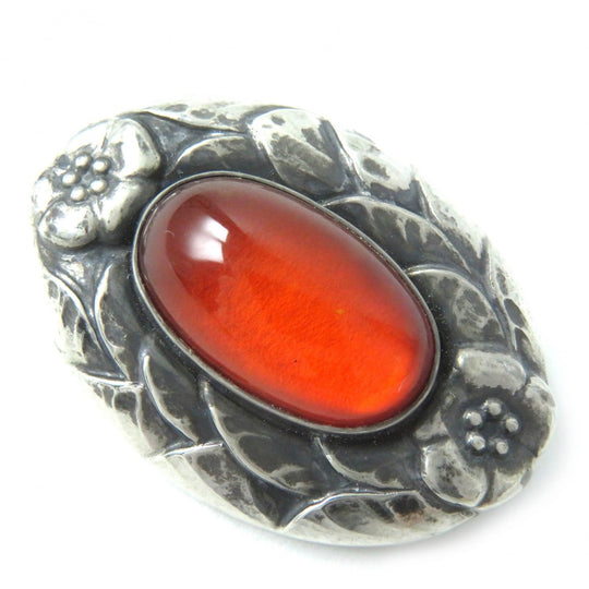 Georg Jensen Brooch 51 Main: SV925, Part: Amber Silver orange Women Used Authentic