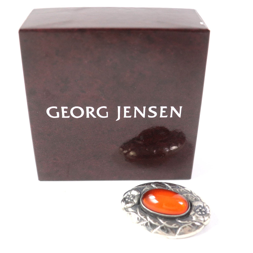 Georg Jensen Brooch 51 Main: SV925, Part: Amber Silver orange Women Used Authentic