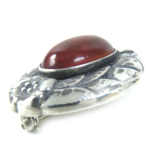 Georg Jensen Brooch 51 Main: SV925, Part: Amber Silver orange Women Used Authentic