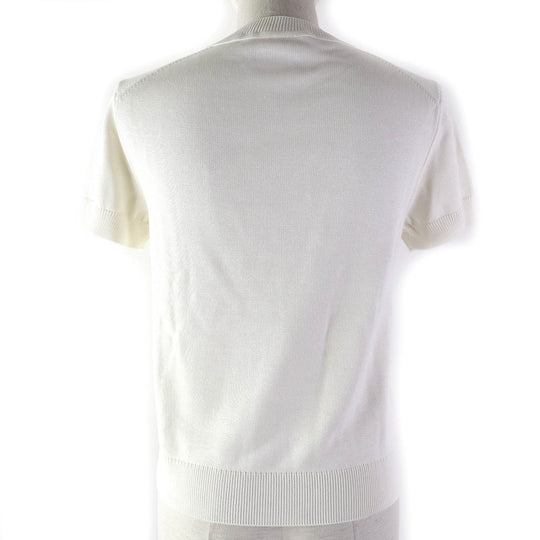 HERMES Short sleeve knit Main: 88% viscose, 12% silk, other: 100% polyester white Women 38 Used Authentic