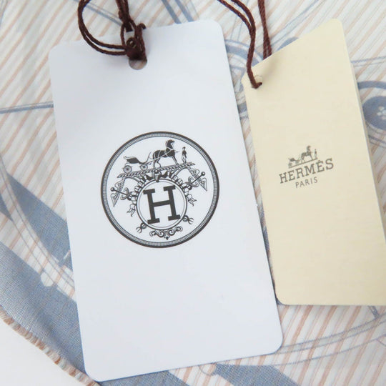 HERMES scarf Main: 100% silk Marine / Blanc / Gris VOITURES EN EQUILIBRE Carre45 Women Used Authentic