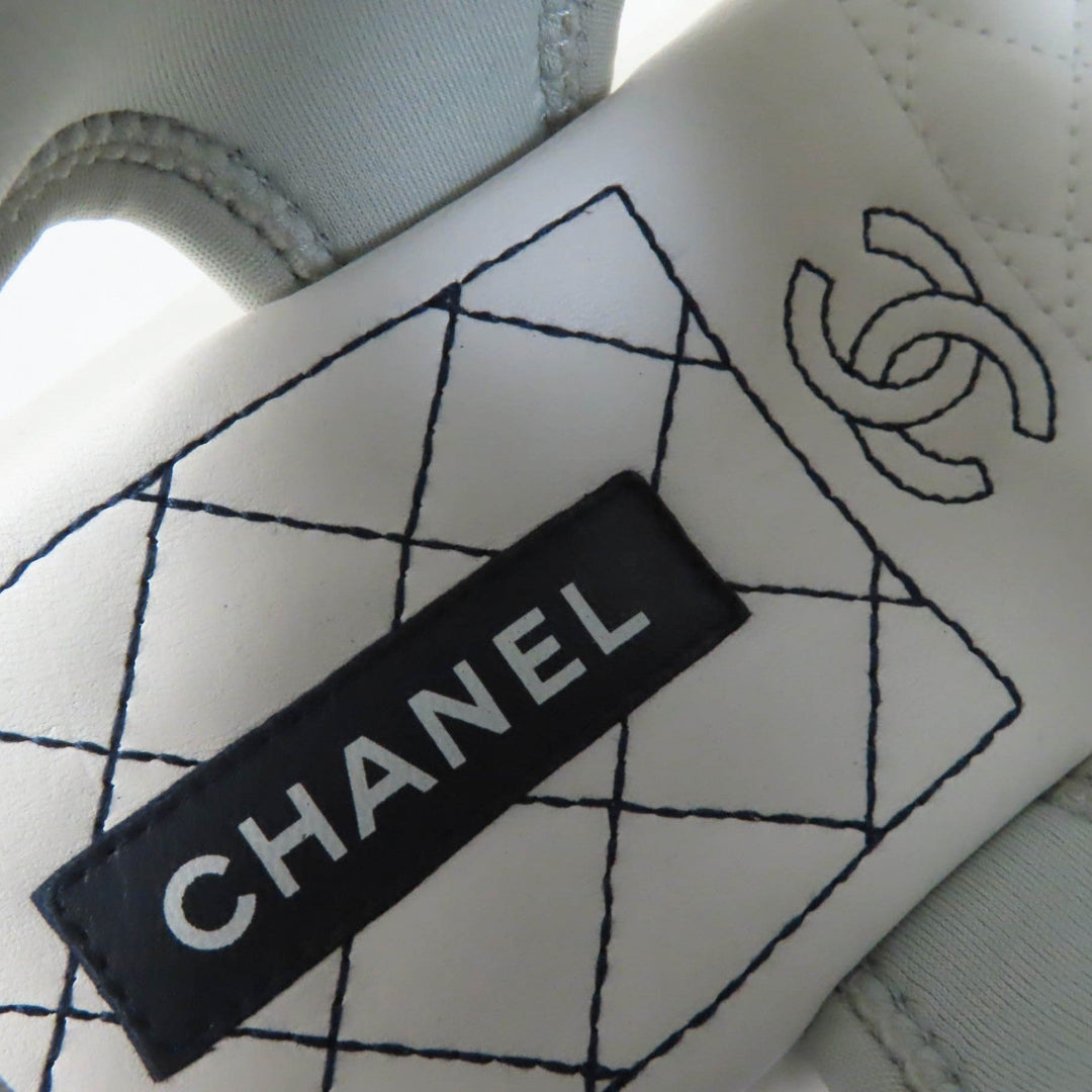 CHANEL Sandals G37231 leather white COCO Mark Matrasse Women 35 Used Authentic