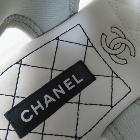 CHANEL Sandals G37231 leather white COCO Mark Matrasse Women 35 Used Authentic