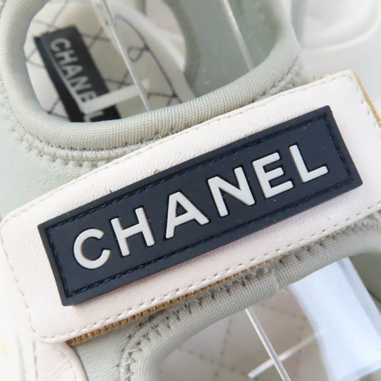 CHANEL Sandals G37231 leather white COCO Mark Matrasse Women 35 Used Authentic