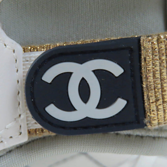 CHANEL Sandals G37231 leather white COCO Mark Matrasse Women 35 Used Authentic