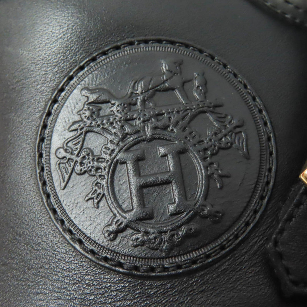 HERMES High cut sneakers Main: Leather black Lenox Collier de Sian Women 36.5 Used Authentic