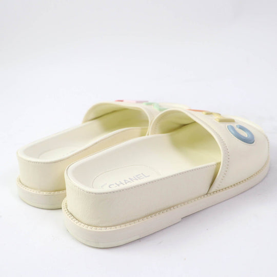 CHANEL Sandals G38933 Main: Leather Ivory Women 35 Used Authentic
