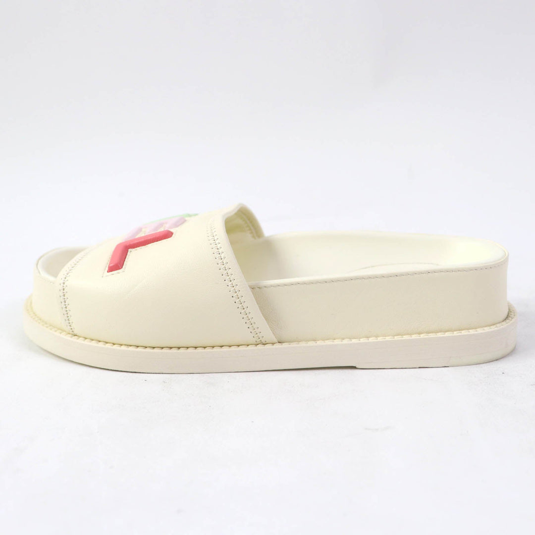 CHANEL Sandals G38933 Main: Leather Ivory Women 35 Used Authentic