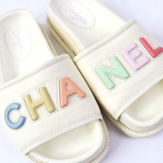 CHANEL Sandals G38933 Main: Leather Ivory Women 35 Used Authentic