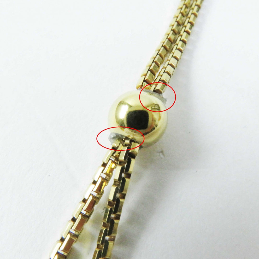 BOTTEGAVENETA Necklace Main�FAG925 Brown type Gold Women Used Authentic