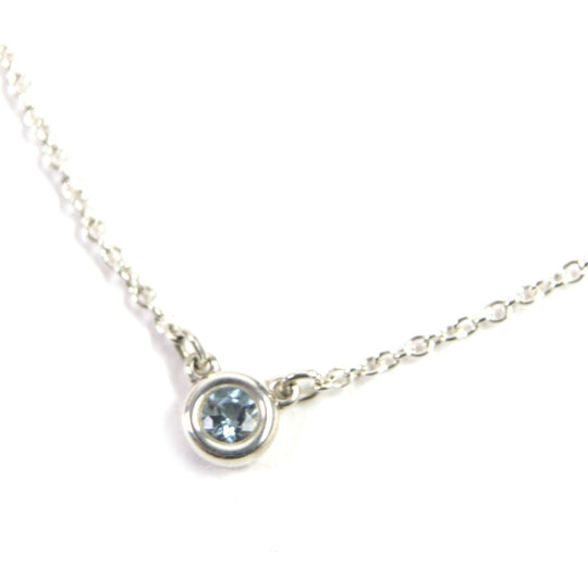 TIFFANY&Co. Necklace Main: SV925, Stone: Aquamarine Silver Color by the yard Women Used Authentic