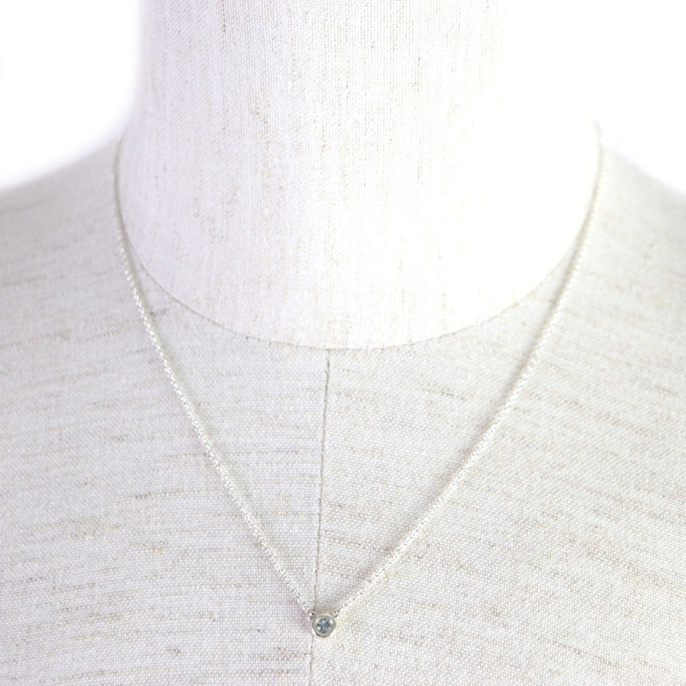 TIFFANY&Co. Necklace Main: SV925, Stone: Aquamarine Silver Color by the yard Women Used Authentic