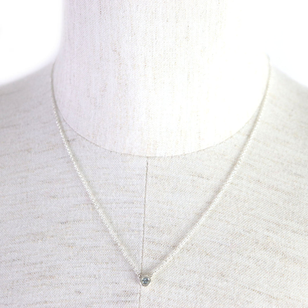 TIFFANY&Co. Necklace Main: SV925, Stone: Aquamarine Silver Color by the yard Women Used Authentic