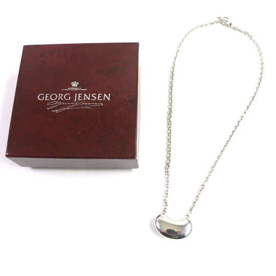 Georg Jensen Necklace 167 Main�FSV925 Silver Bean Women Used Authentic