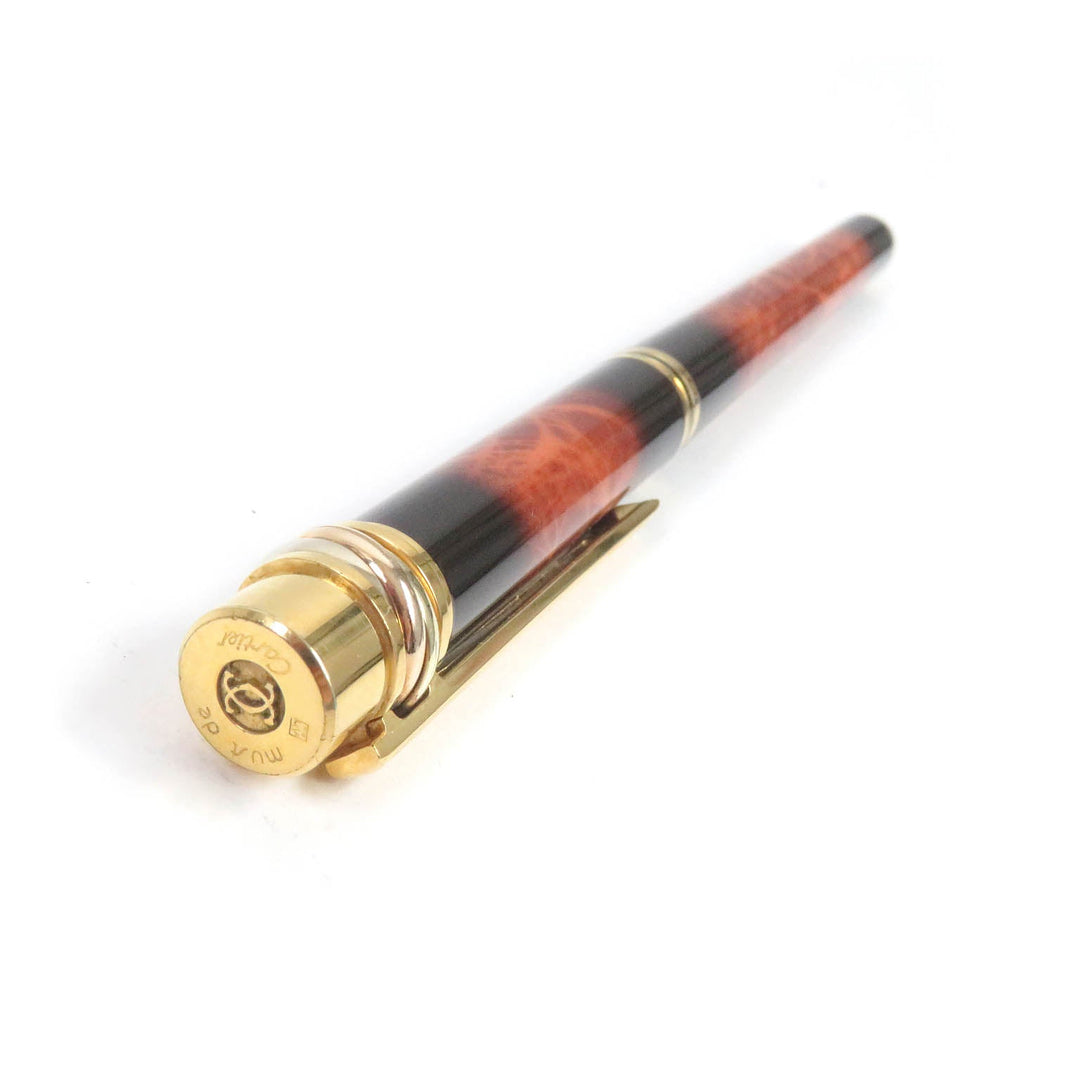 CARTIER fountain pen Nib: K18 Brown gold mens Used Authentic