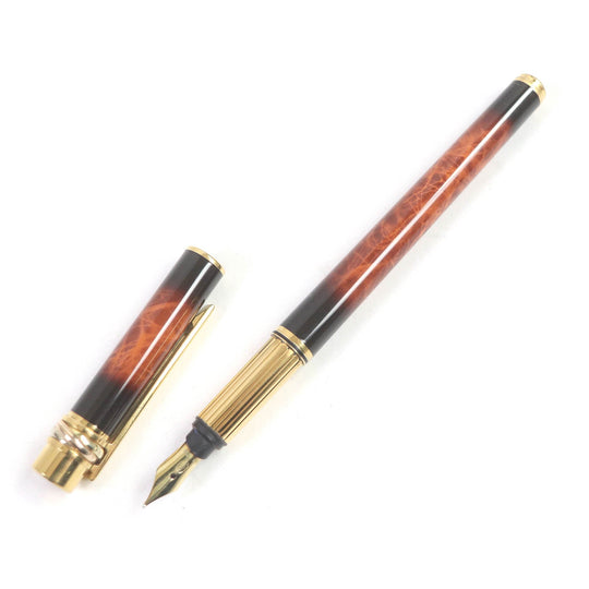 CARTIER fountain pen Nib: K18 Brown gold mens Used Authentic