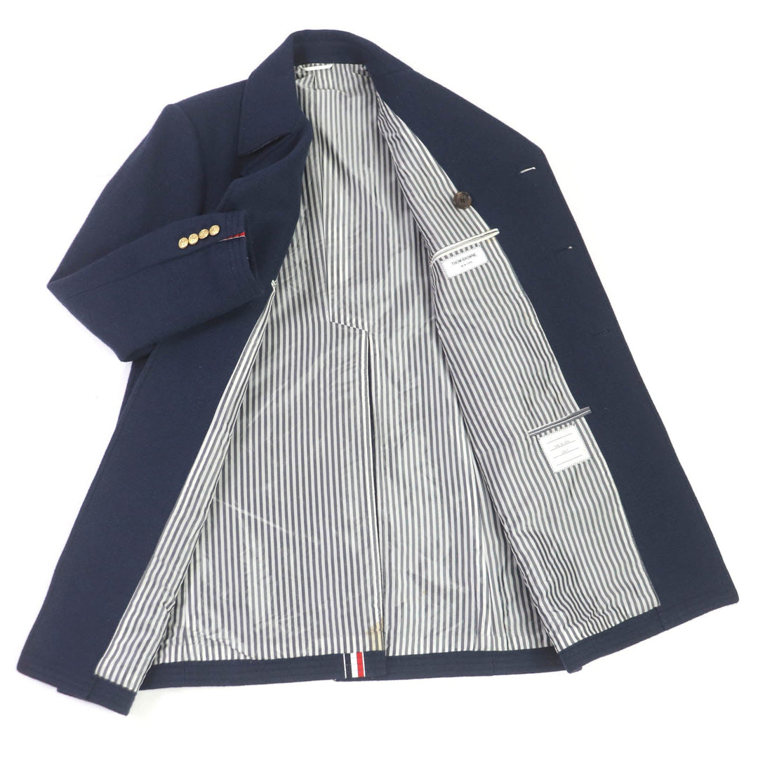 THOM BROWNE Chester coat Outer: 100% wool, Lining: 100% cupra Navy mens Zero size Used Authentic