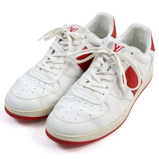 LOUIS VUITTON sneakers 1A5YOL Main: Leather White red Rivoli Line mens 8.5 Used Authentic