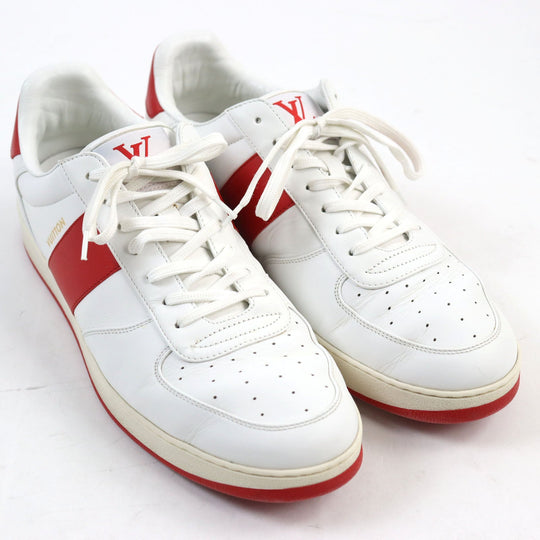 LOUIS VUITTON sneakers 1A5YOL Main: Leather White red Rivoli Line mens 8.5 Used Authentic