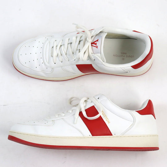 LOUIS VUITTON sneakers 1A5YOL Main: Leather White red Rivoli Line mens 8.5 Used Authentic
