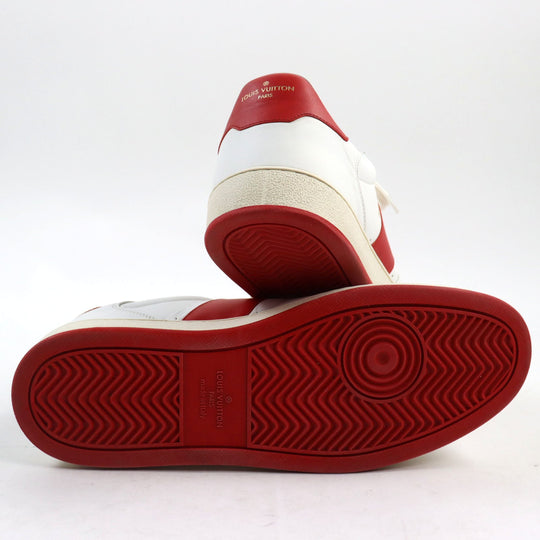LOUIS VUITTON sneakers 1A5YOL Main: Leather White red Rivoli Line mens 8.5 Used Authentic