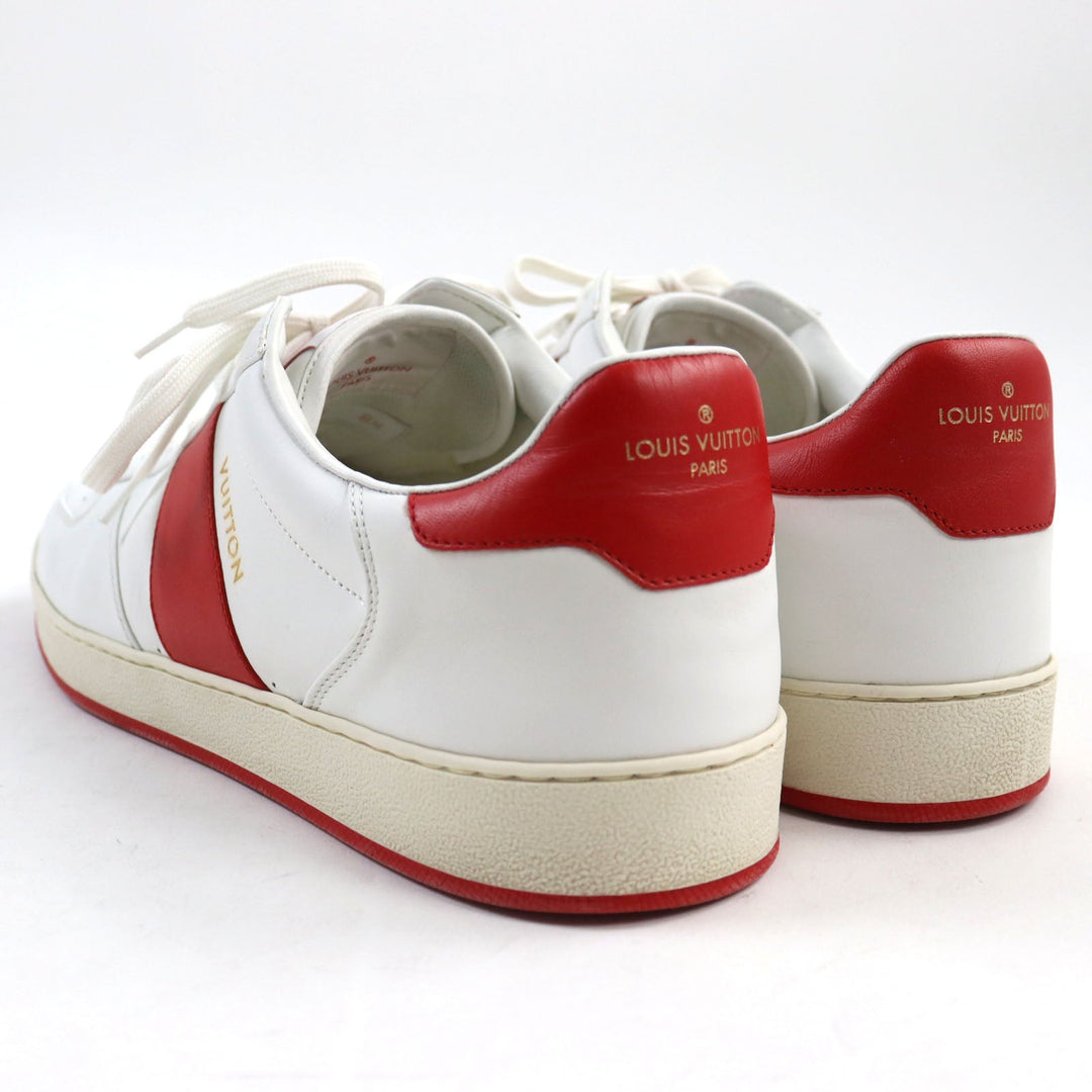 LOUIS VUITTON sneakers 1A5YOL Main: Leather White red Rivoli Line mens 8.5 Used Authentic