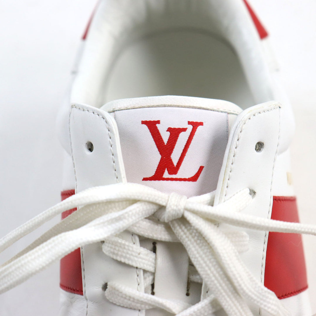 LOUIS VUITTON sneakers 1A5YOL Main: Leather White red Rivoli Line mens 8.5 Used Authentic