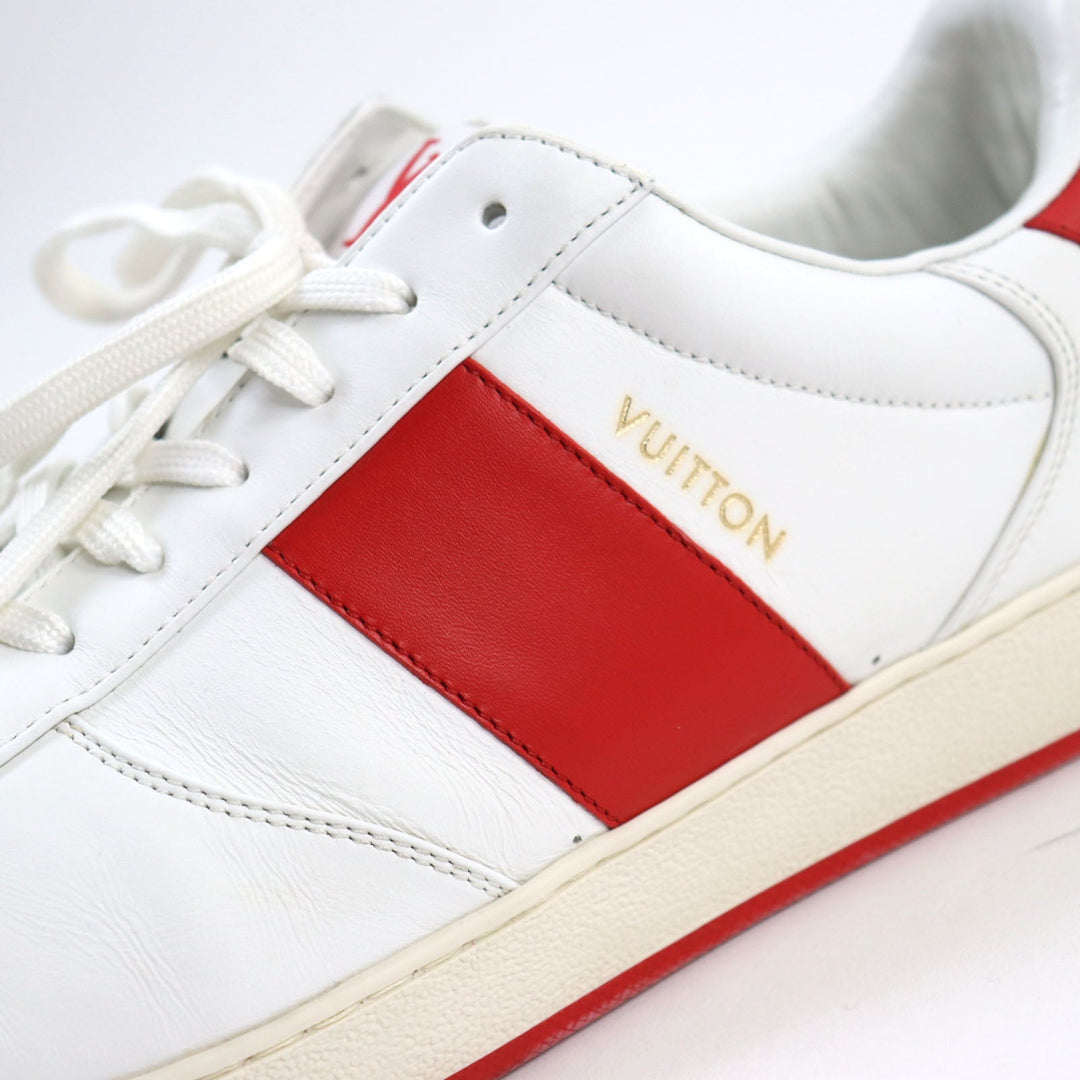 LOUIS VUITTON sneakers 1A5YOL Main: Leather White red Rivoli Line mens 8.5 Used Authentic