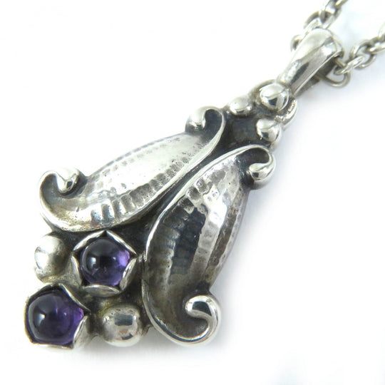 Georg Jensen Necklace 1993 Main: SV925, Part: Amethyst Silver purple Women Used Authentic