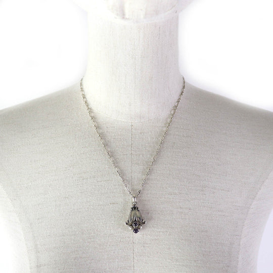 Georg Jensen Necklace 1993 Main: SV925, Part: Amethyst Silver purple Women Used Authentic