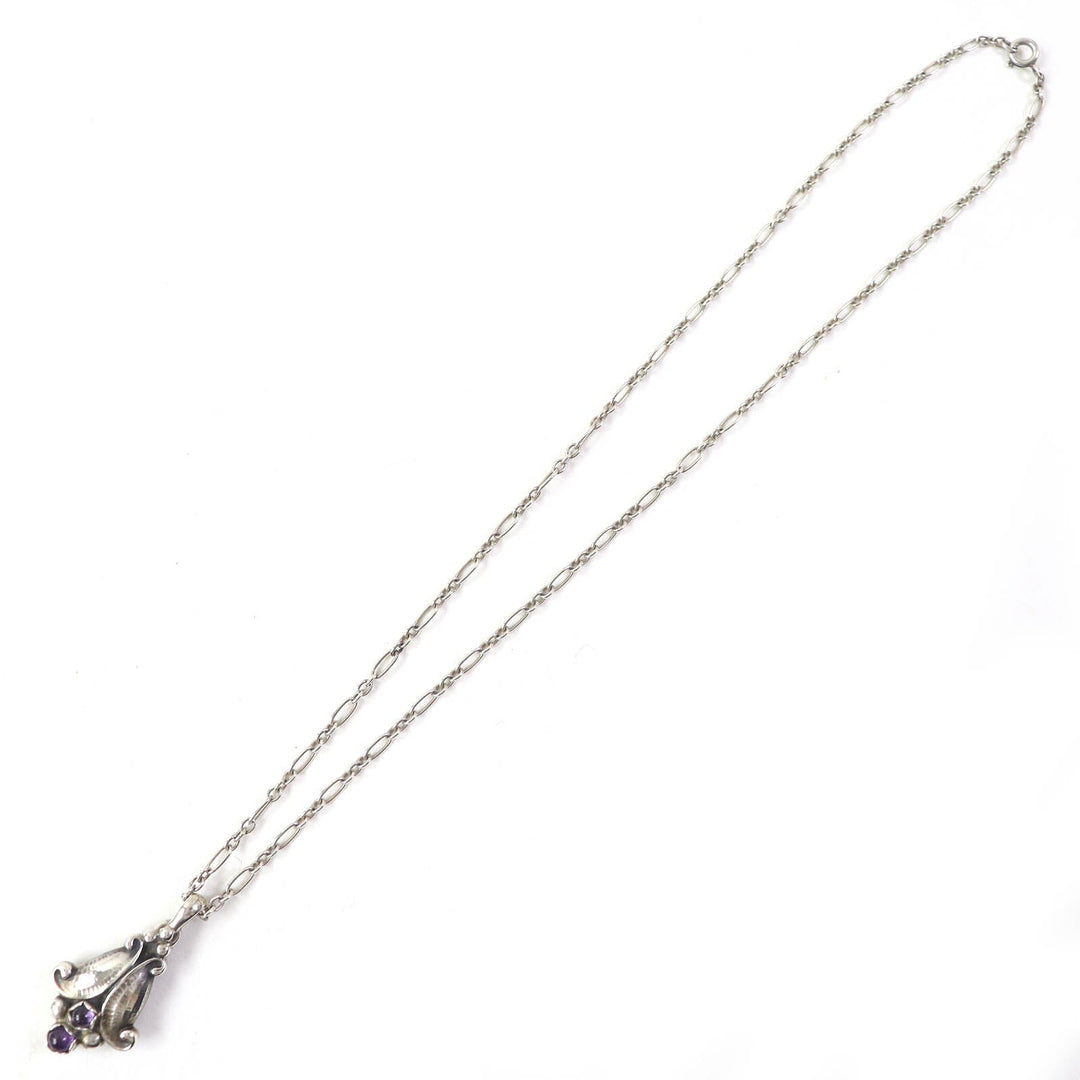 Georg Jensen Necklace 1993 Main: SV925, Part: Amethyst Silver purple Women Used Authentic