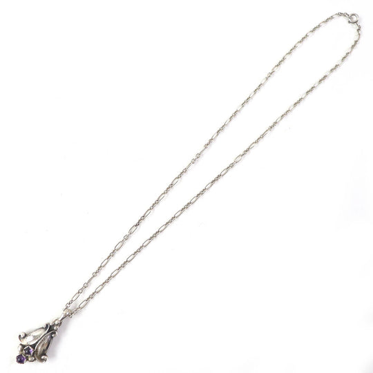 Georg Jensen Necklace 1993 Main: SV925, Part: Amethyst Silver purple Women Used Authentic