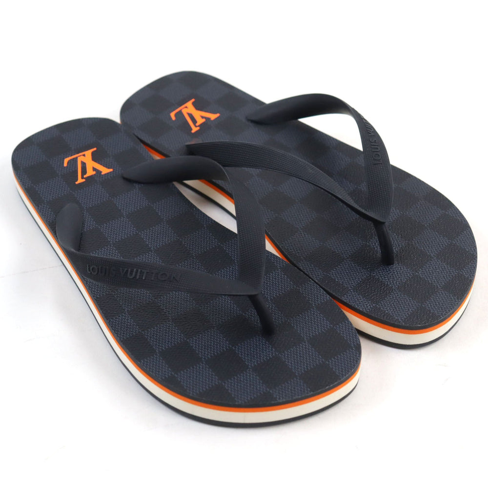 LOUIS VUITTON Beach sandal Main: Rubber Navy type Moritol Line mens 6 Used Authentic