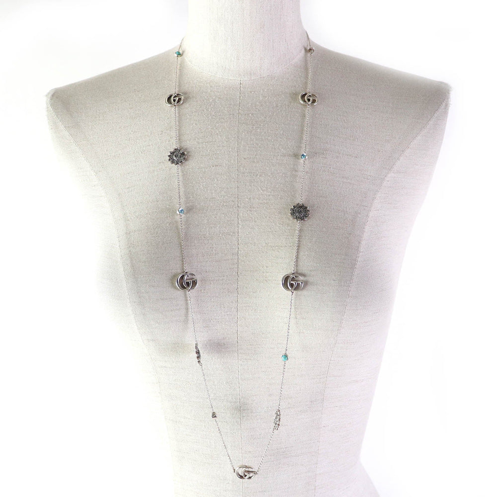 GUCCI Necklace 527402 Main�FSV925 Silver Blue type Women Used Authentic