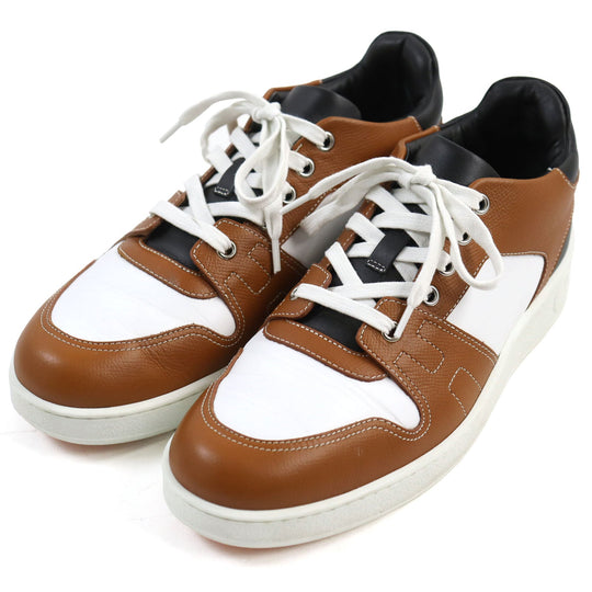 HERMES sneakers Main: Leather Brown white black free mens 39 Used Authentic