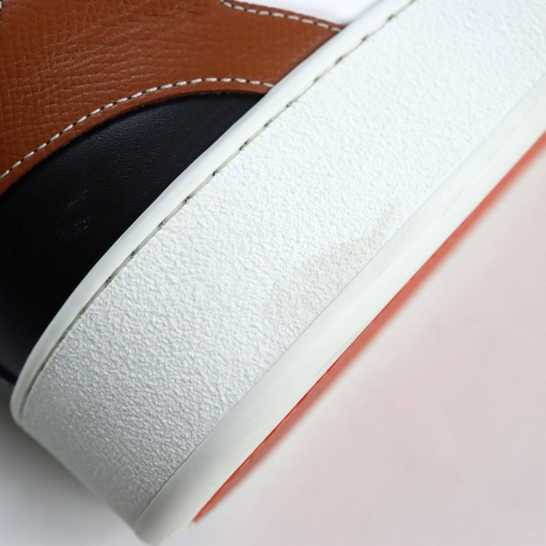 HERMES sneakers Main: Leather Brown white black free mens 39 Used Authentic