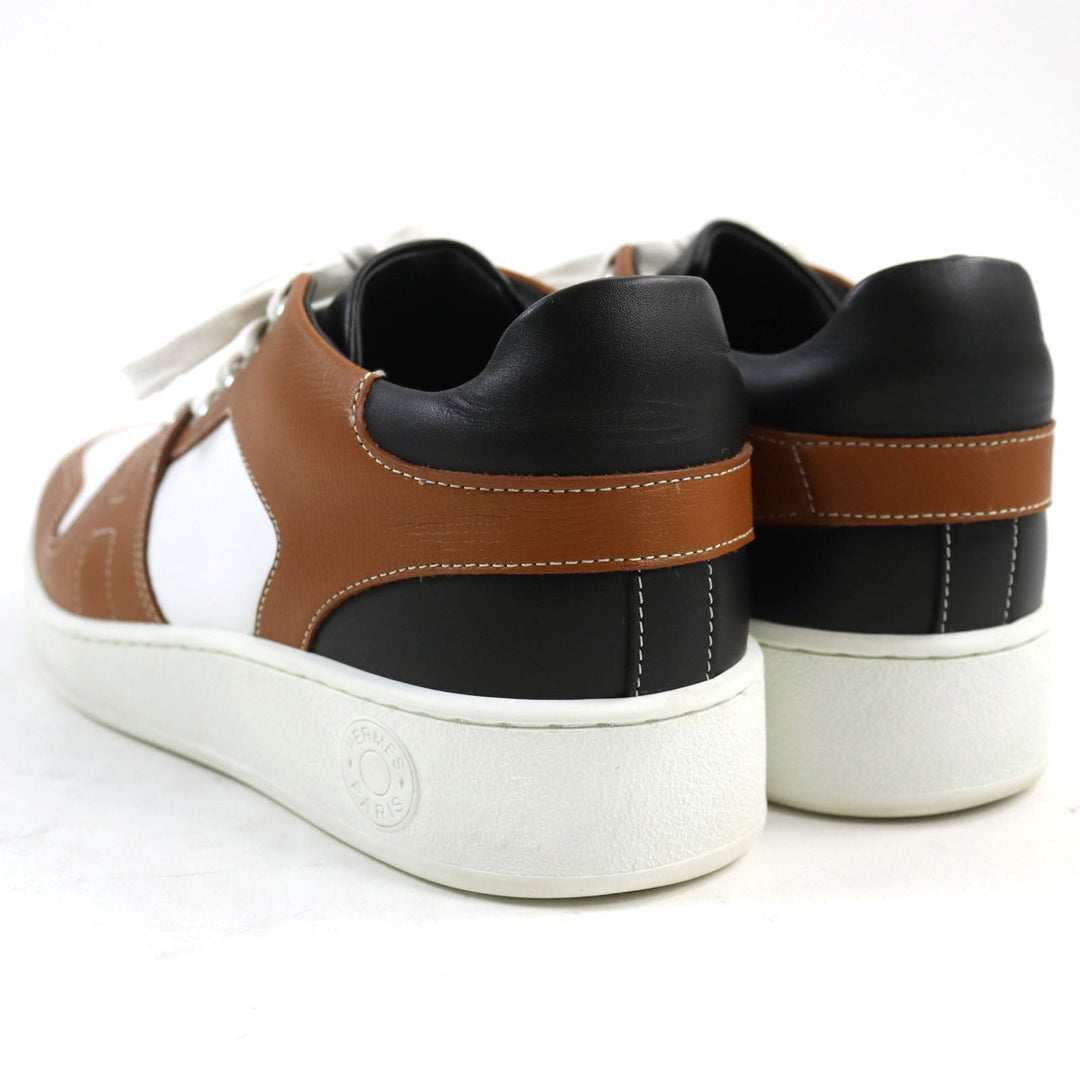 HERMES sneakers Main: Leather Brown white black free mens 39 Used Authentic