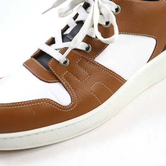 HERMES sneakers Main: Leather Brown white black free mens 39 Used Authentic