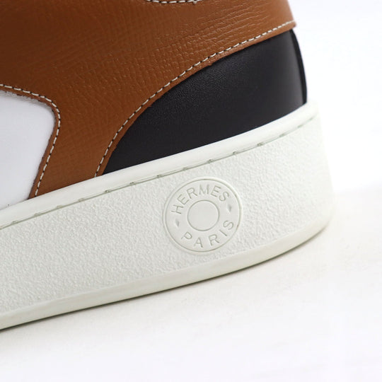 HERMES sneakers Main: Leather Brown white black free mens 39 Used Authentic