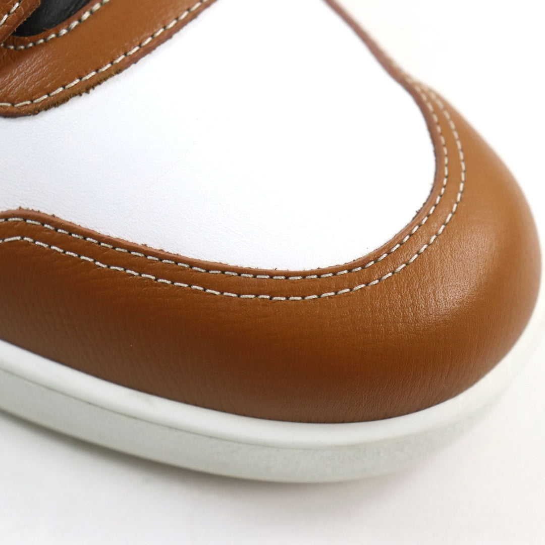 HERMES sneakers Main: Leather Brown white black free mens 39 Used Authentic