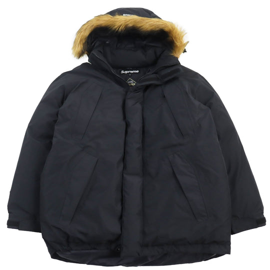 Supreme Down jacket Outer: 100% nylon, Filling: 80% down, Filling: 20% feather, Lining: 100% nylon, Part: 50% polyester, 30% hemp, 20% acrylic black GORE-TEX 700-Fill Down Parka mens S Used Authentic